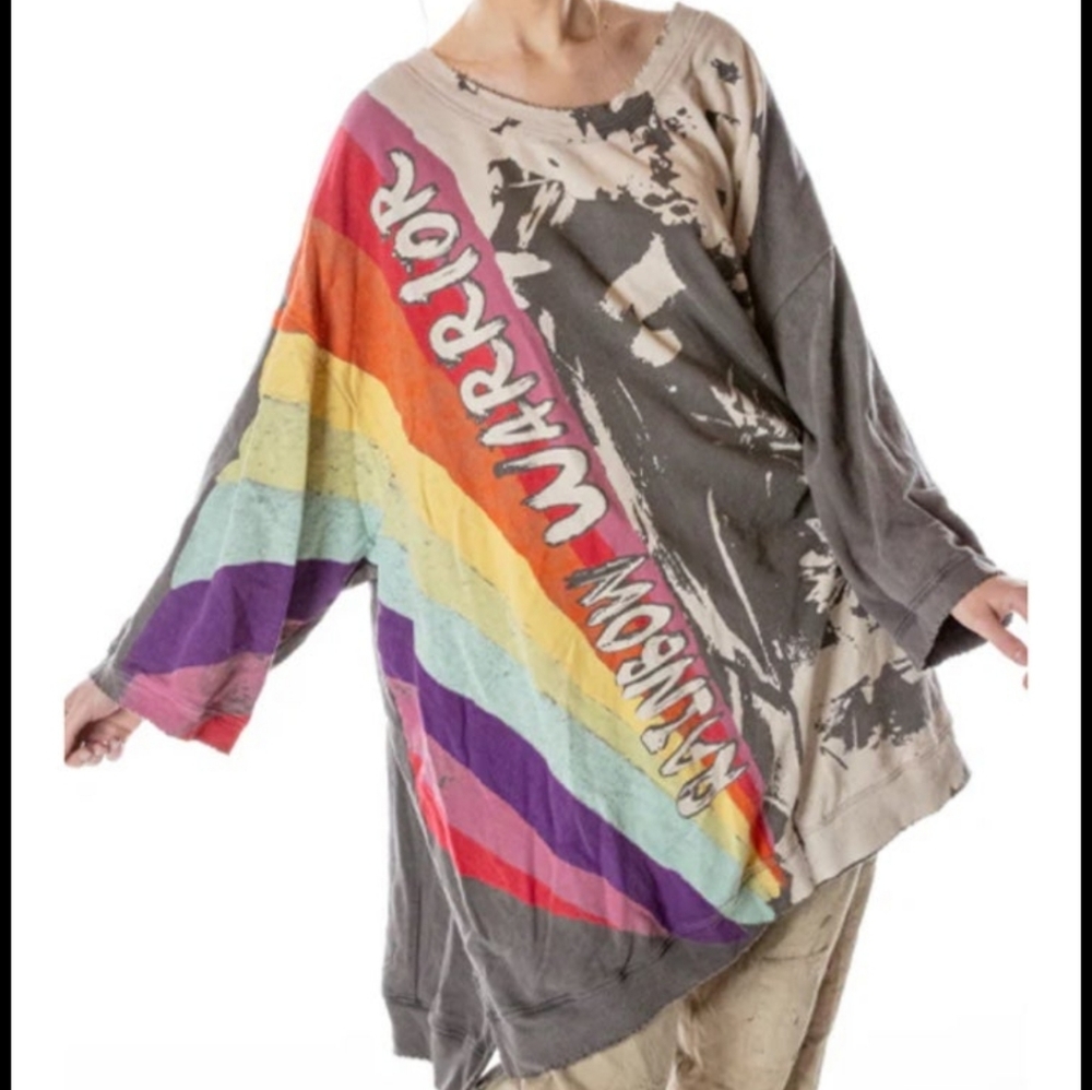 NWT Magnolia Pearl Rainbow Warrior Sweater Oversized - Picture 2 of 5